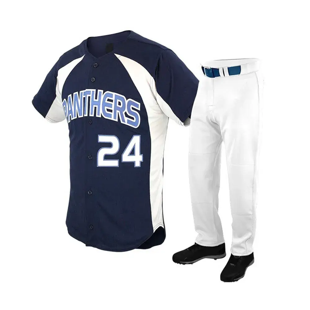 Baseball Uniform White Navy Blue