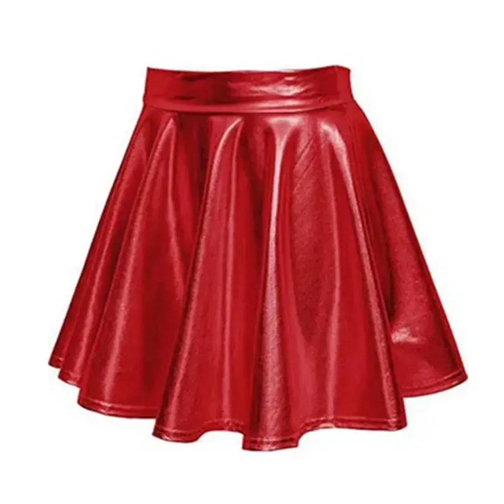 Leather Skirt Red