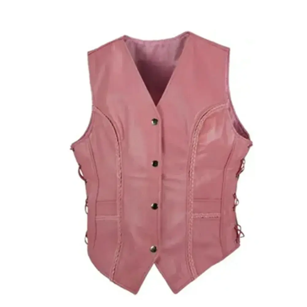 Leather Vest Baby Pink