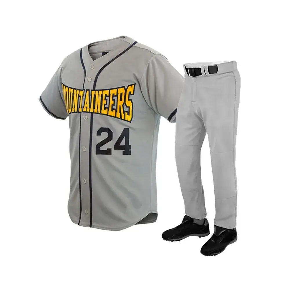 Baseball Uniform Grey Yellow