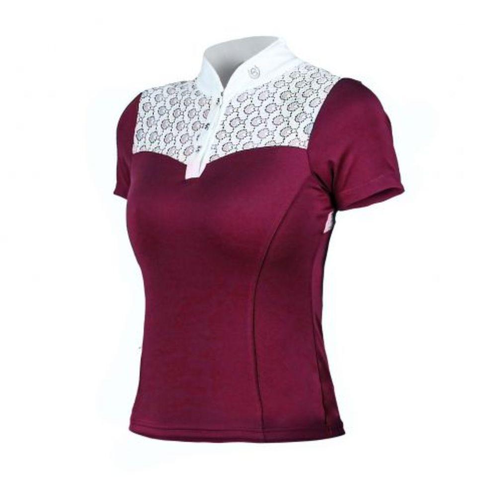 Custom Equestrian Show Shirts Mehroon & White