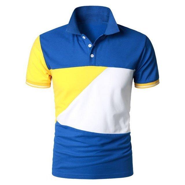 Polo Shirts Blue Yellow White