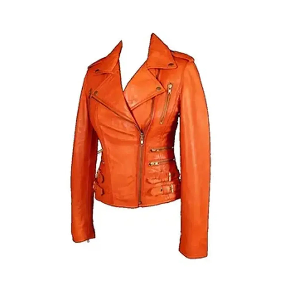 Leather Coat Light Orange
