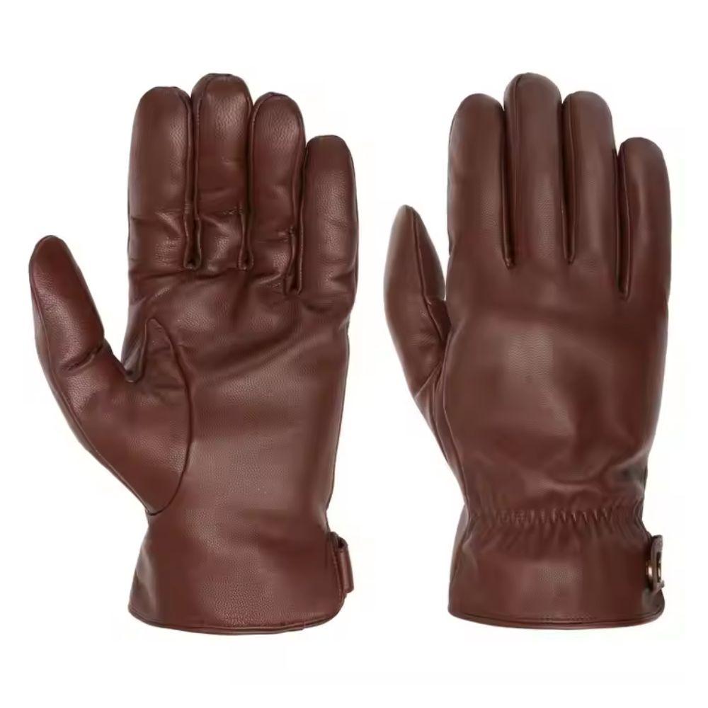 Genuine Leather Gloves Light Brown