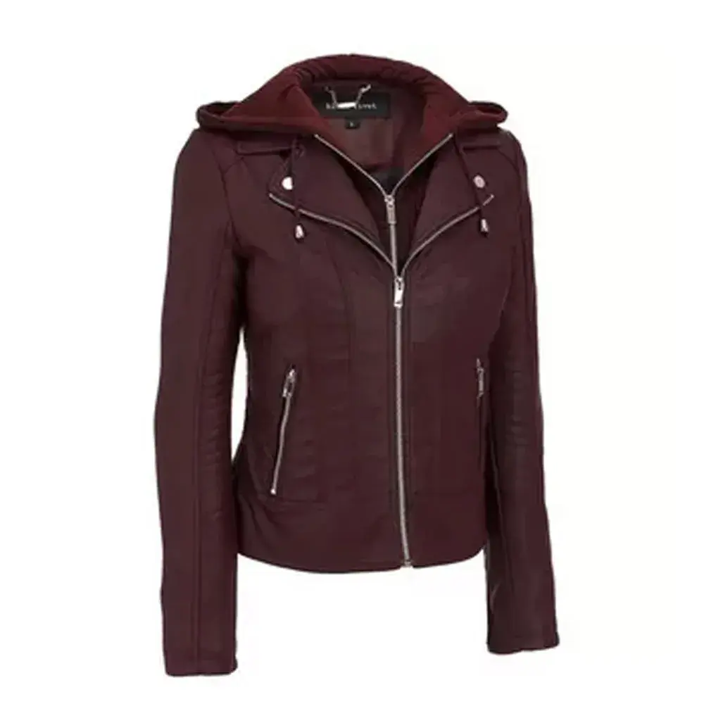 Leather Hoodie Brownish