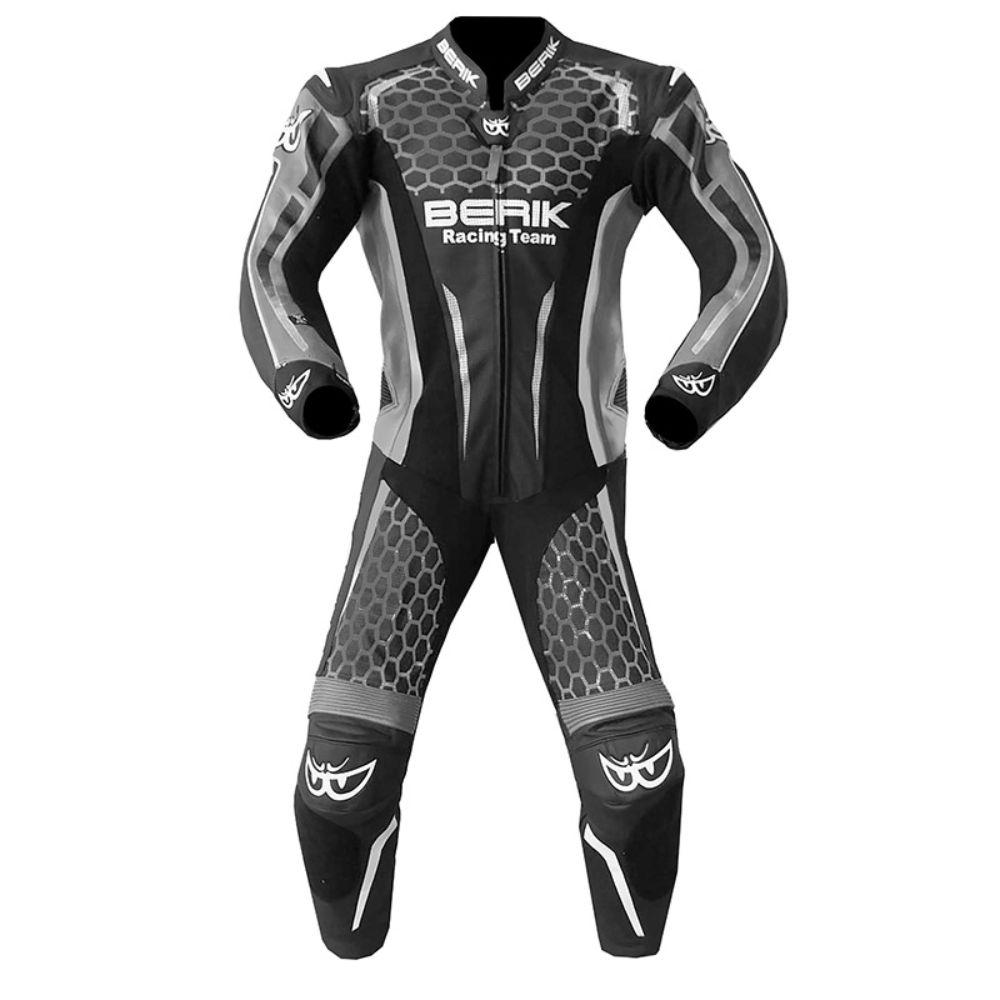 Leather Motorcycle Racing Suit Gray Texture
