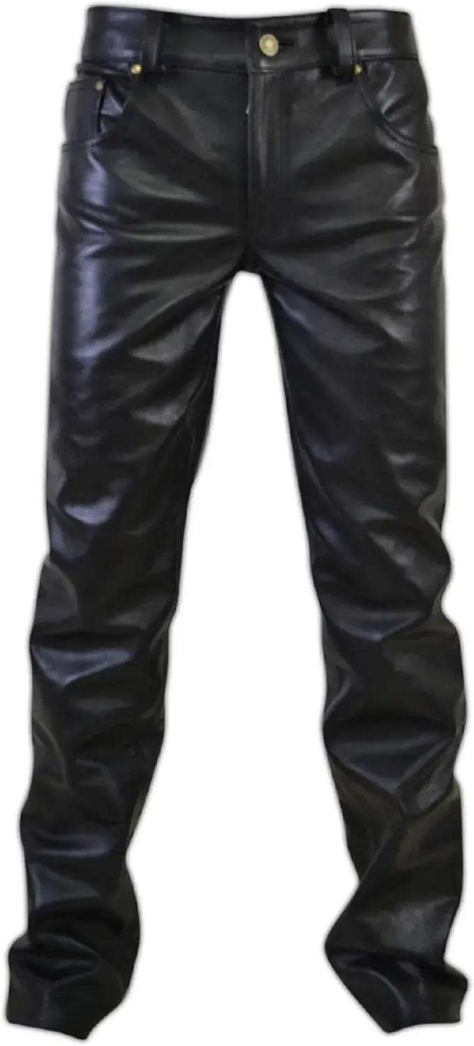 Leather Pants Shine Black