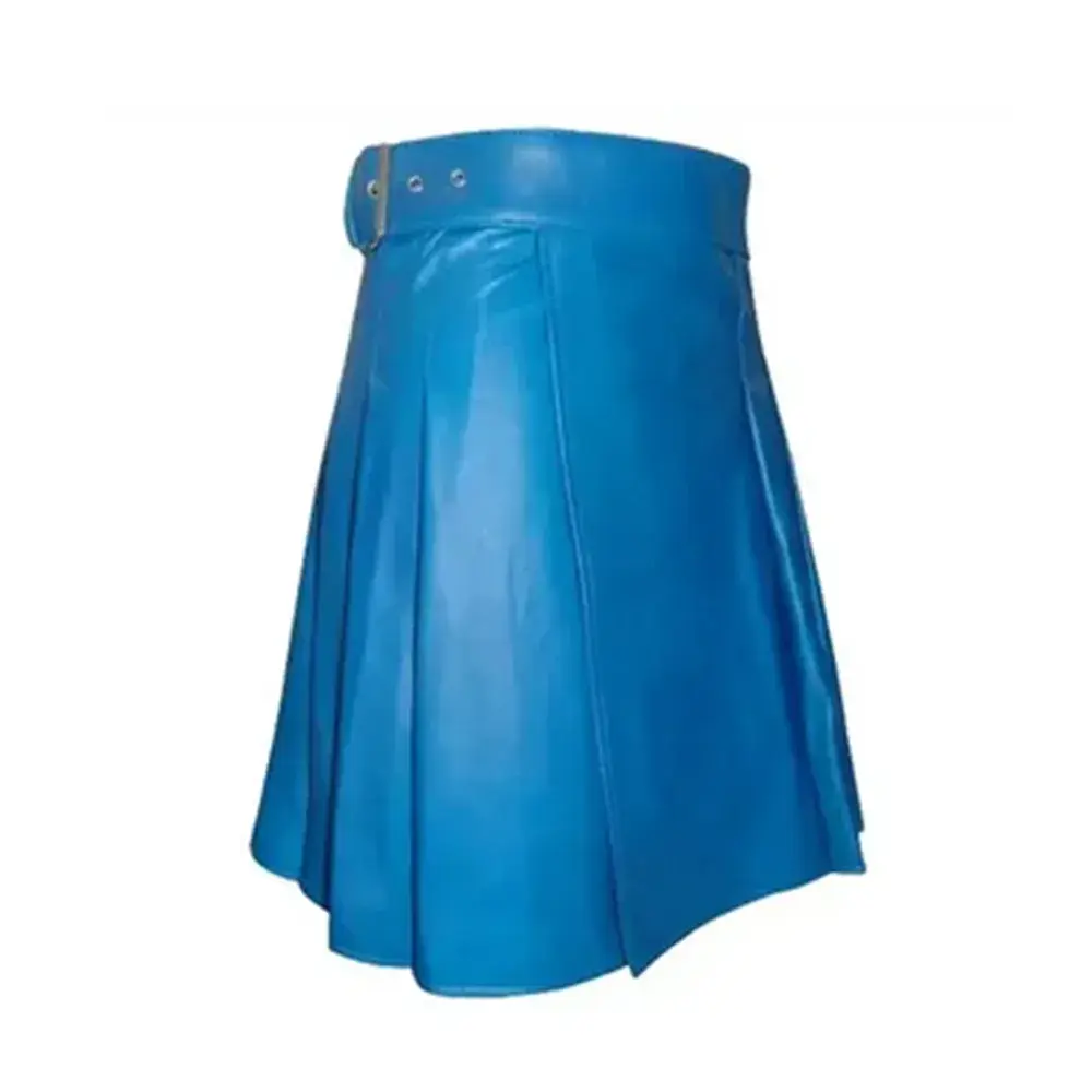 Leather Skirt Blue