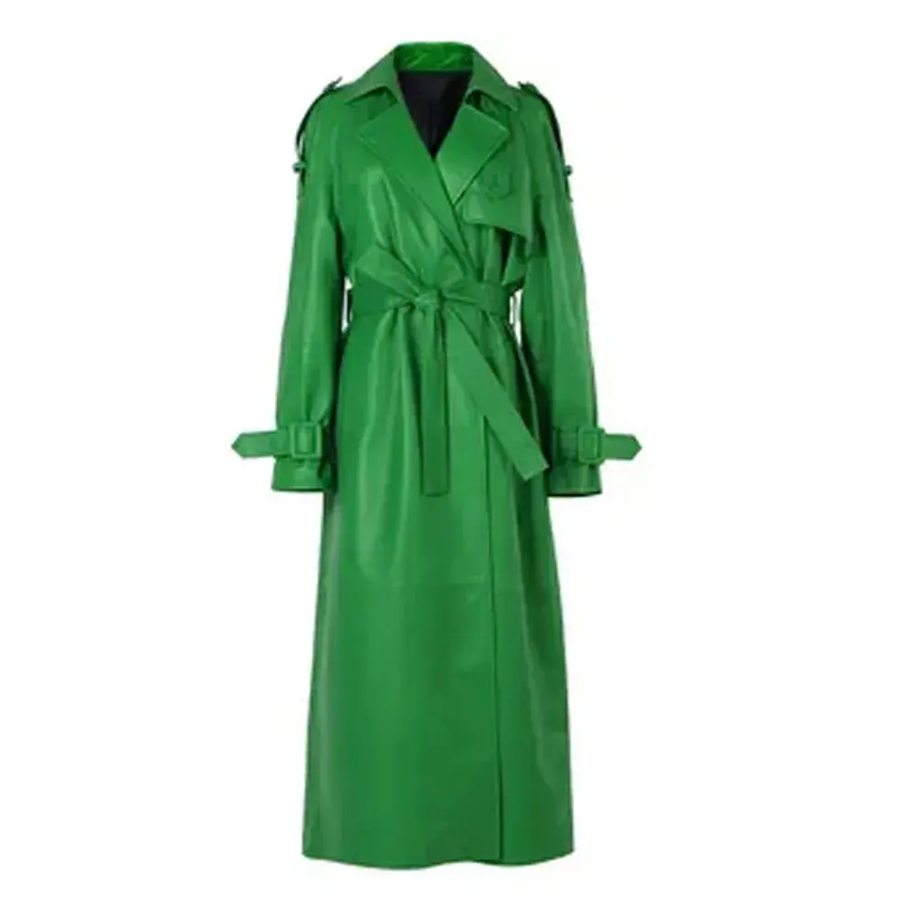 Leather Coat Green