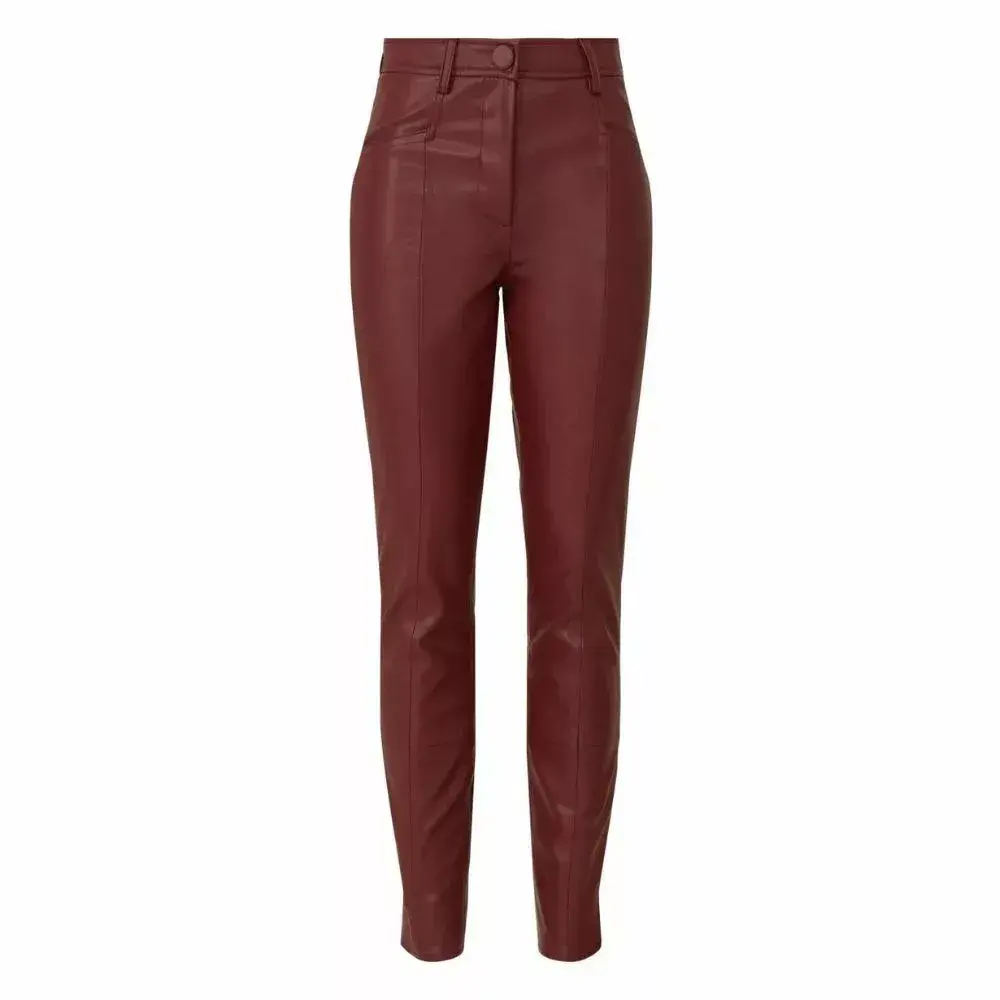 Leather Pants Dark Red
