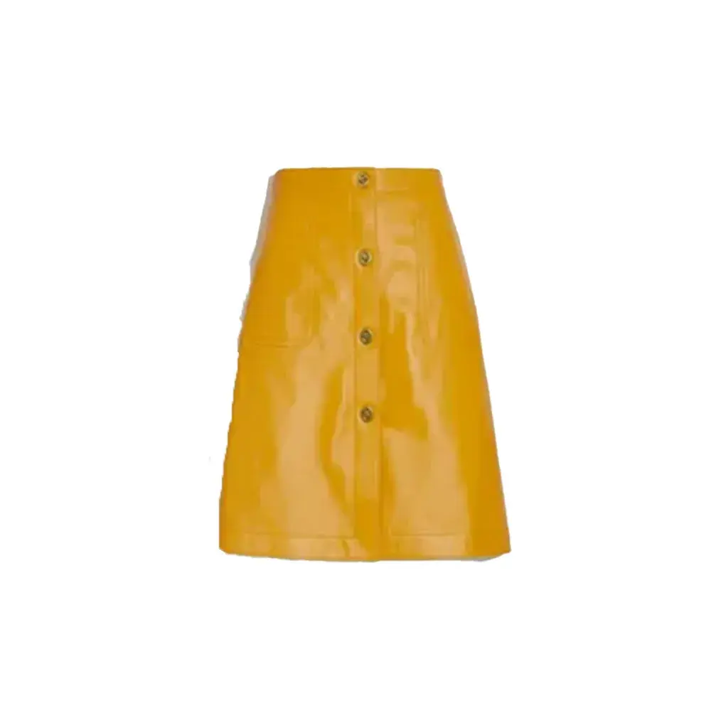 Leather Skirt Yellow