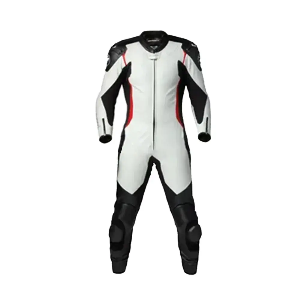 Leather Suit White Black Red